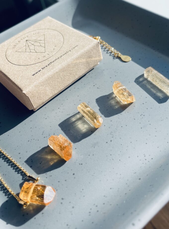 Naszyjnik z Topazem Imperialnym z Ouro Preto (Brazylia)