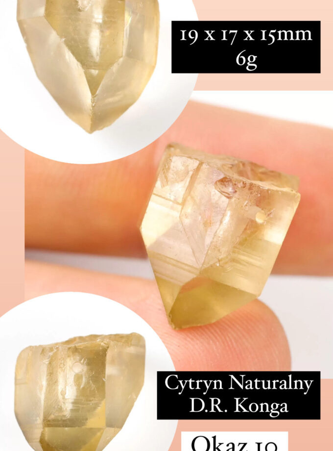 Naszyjnik z Cytrynem Naturalnym z Tęczą