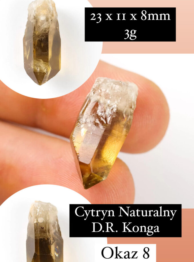 Naszyjnik z Cytrynem Naturalnym (okaz 8)