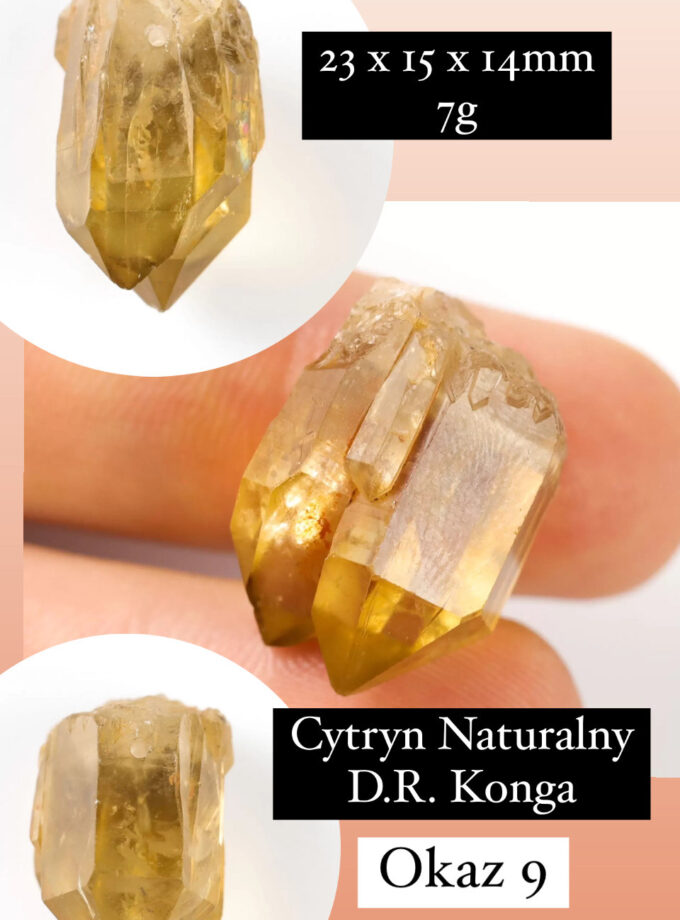 Naszyjnik z Cytrynem Naturalnym podwójnym