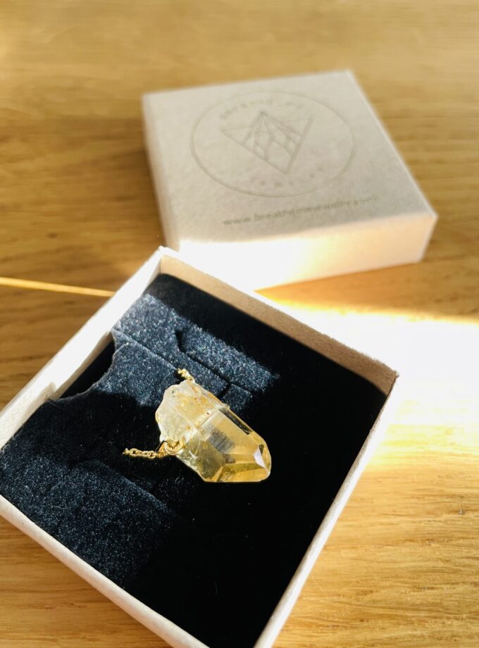 Naszyjnik z Cytrynem Naturalnym, D.R. Kongo