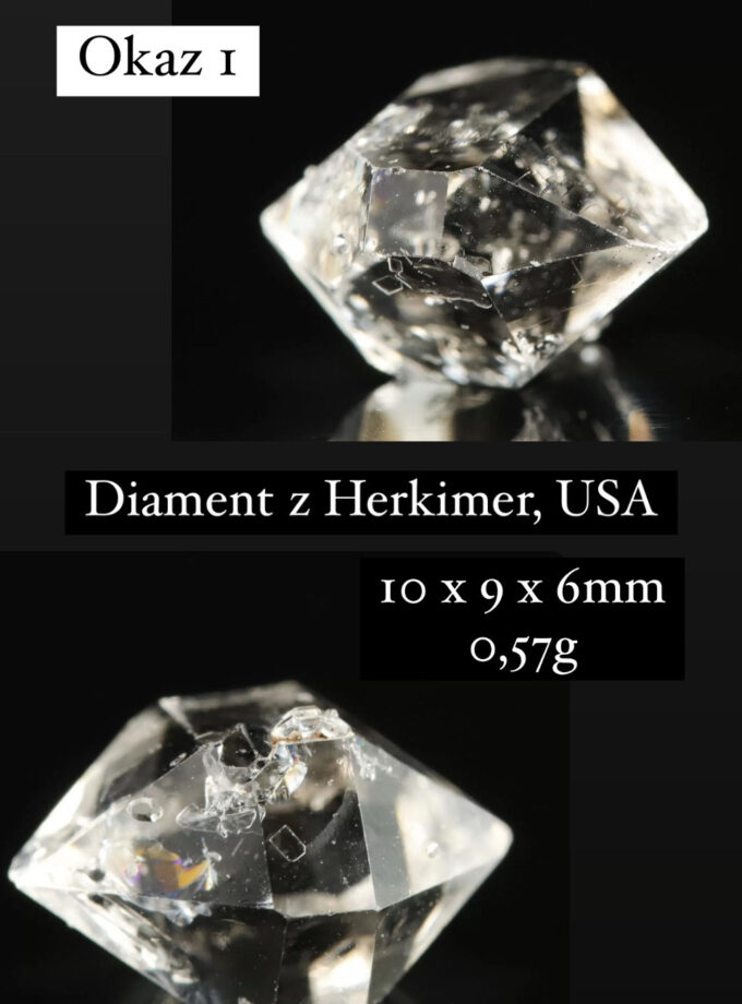 Naszyjnik z małym Diamentem z Herkimer, USA (Okaz1)