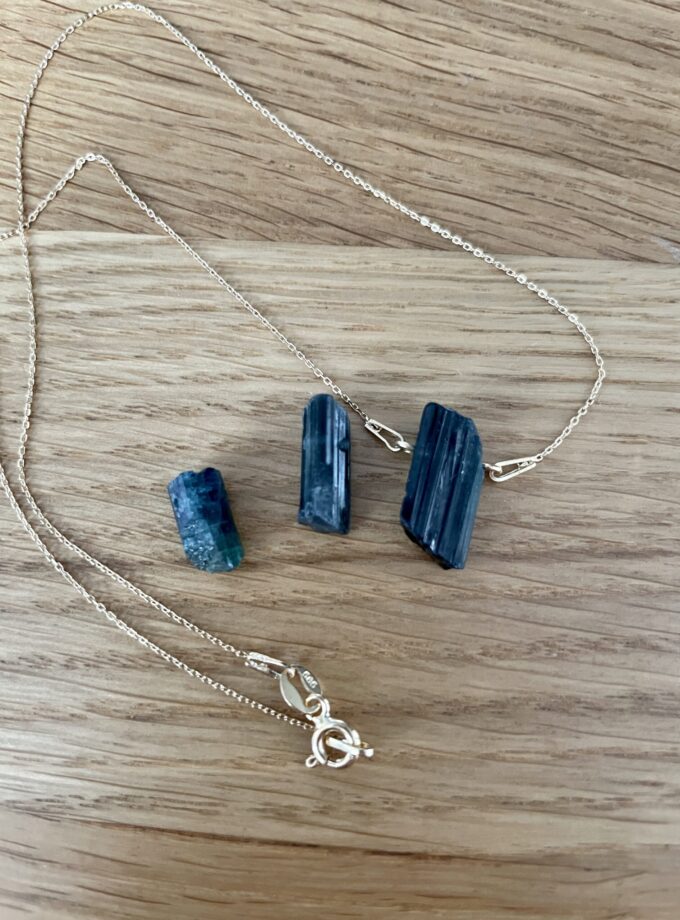 Naszyjnik z Turmalinem Indygolitem złoto 585