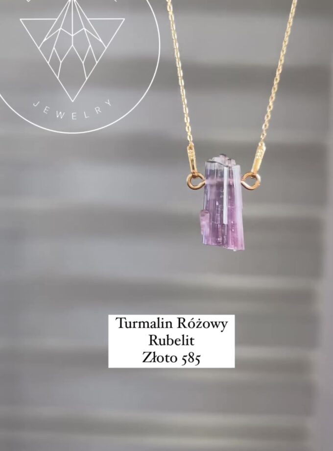 Naszyjnik z Turmalinem Rubelitem