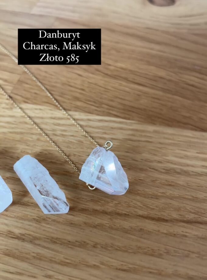 Naszyjnik z Danburytem złoto 585