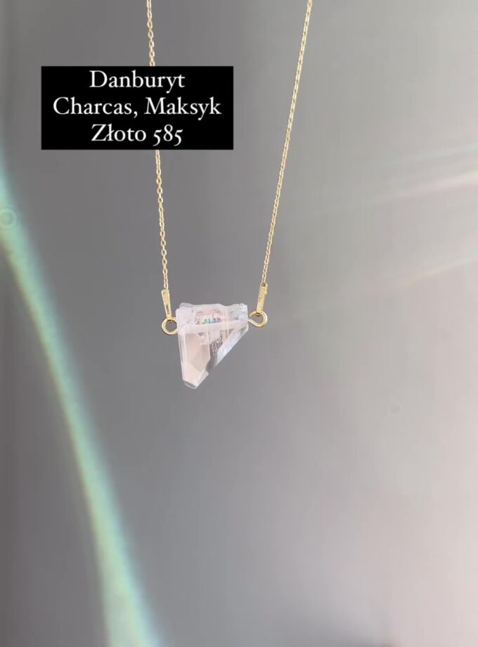 Naszyjnik z Danburytem złoto 585