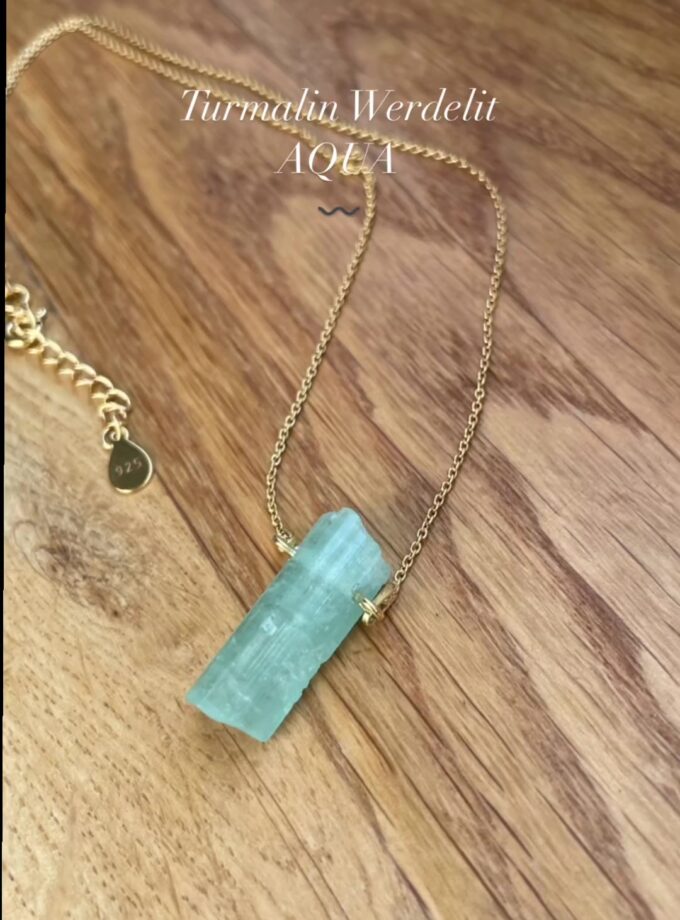 Naszyjnik z Turmalinem Werdelitem Aqua