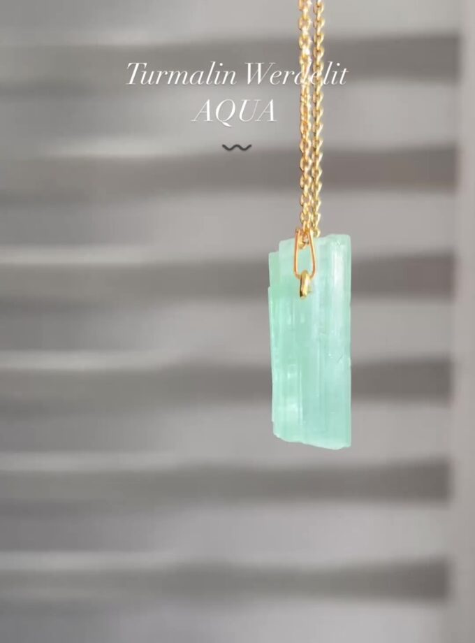 Naszyjnik z Turmalinem Werdelitem Aqua