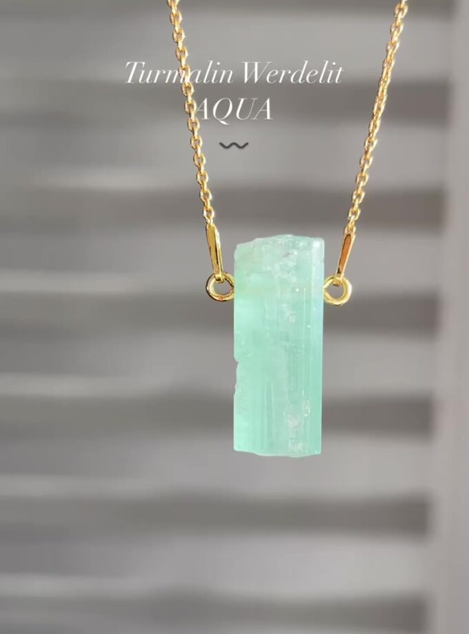 Naszyjnik z Turmalinem Werdelitem Aqua