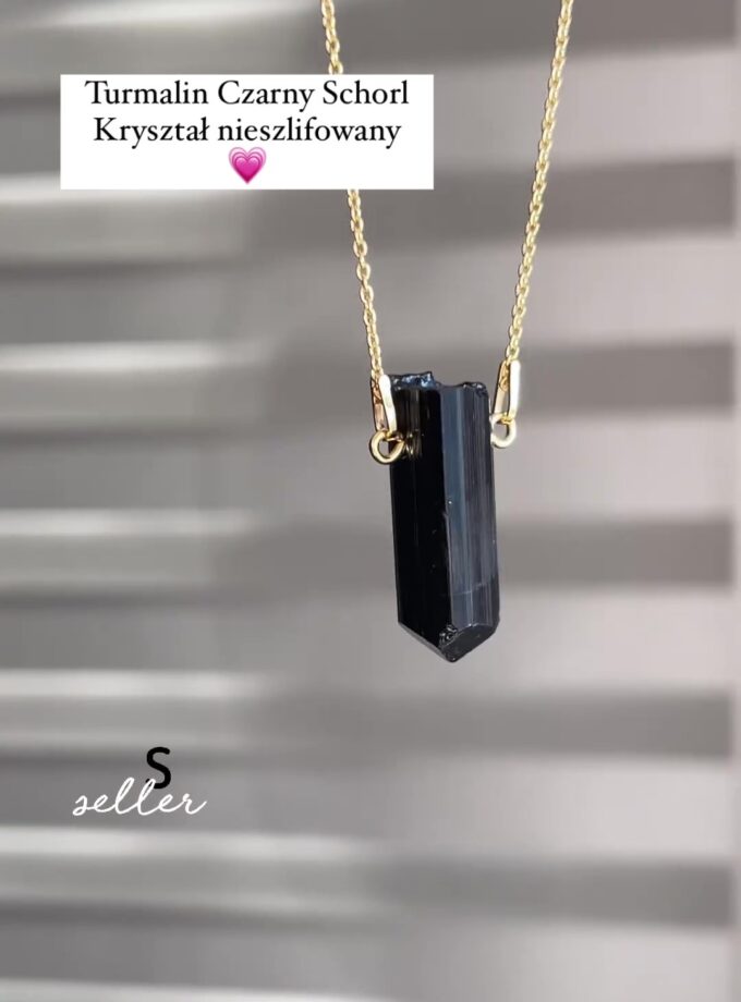 Naszyjnik z Turmalinem Czarnym (schorl)