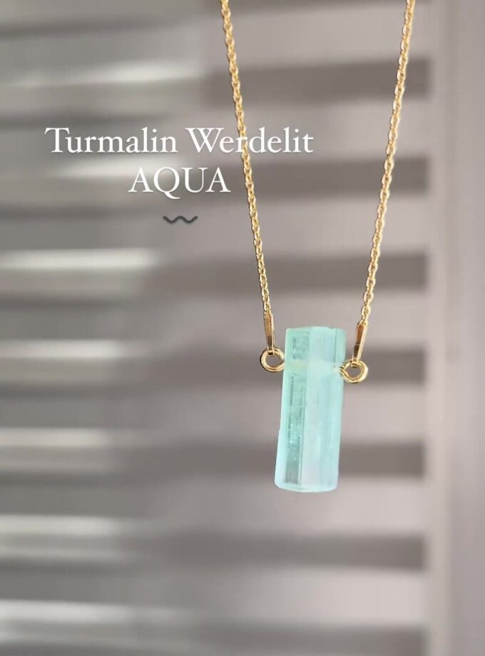 Naszyjnik z Turmalinem Werdelitem Aqua