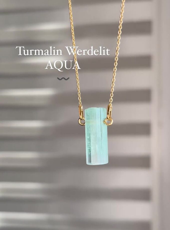 Naszyjnik z Turmalinem Werdelitem Aqua