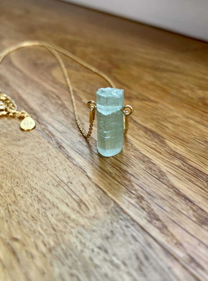 Naszyjnik z Turmalinem Werdelitem Aqua