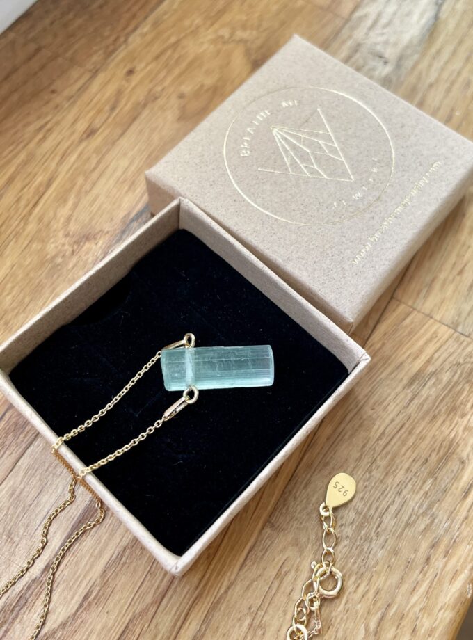 Naszyjnik z Turmalinem Werdelitem Aqua