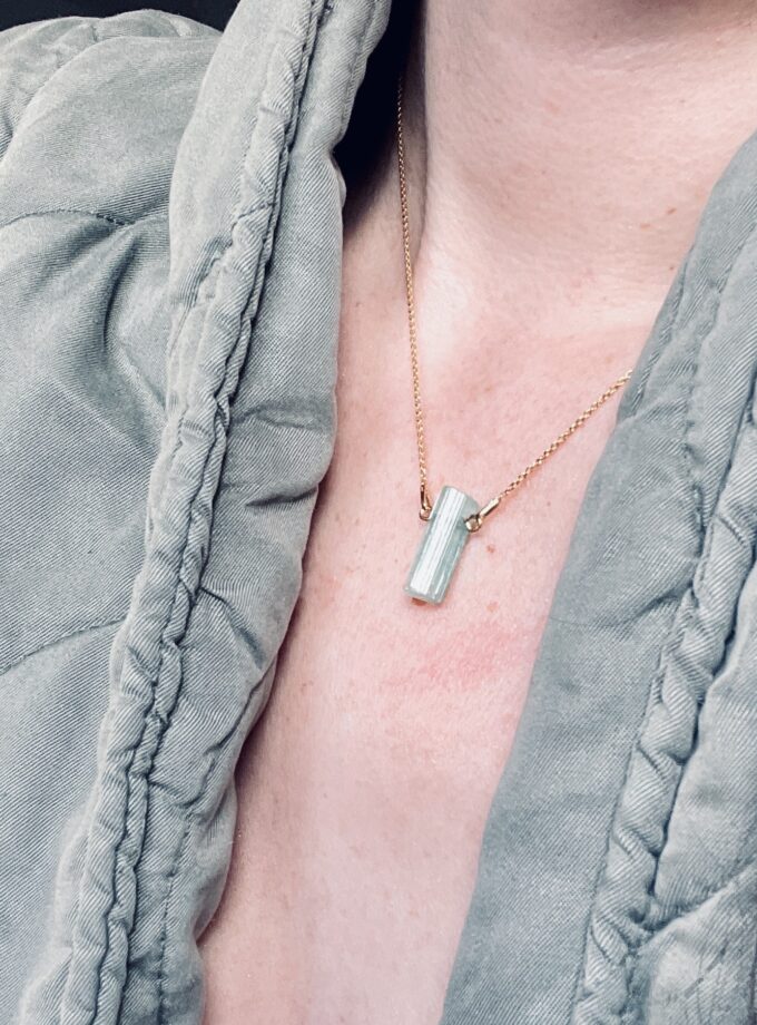 Naszyjnik z Turmalinem Werdelitem Aqua