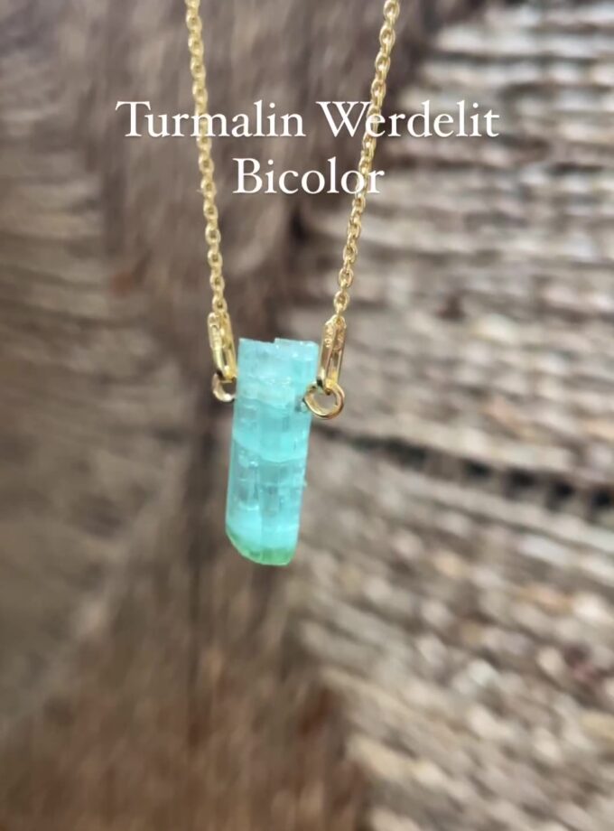 Naszyjnik z Turmalinem Werdelitem Bicolor