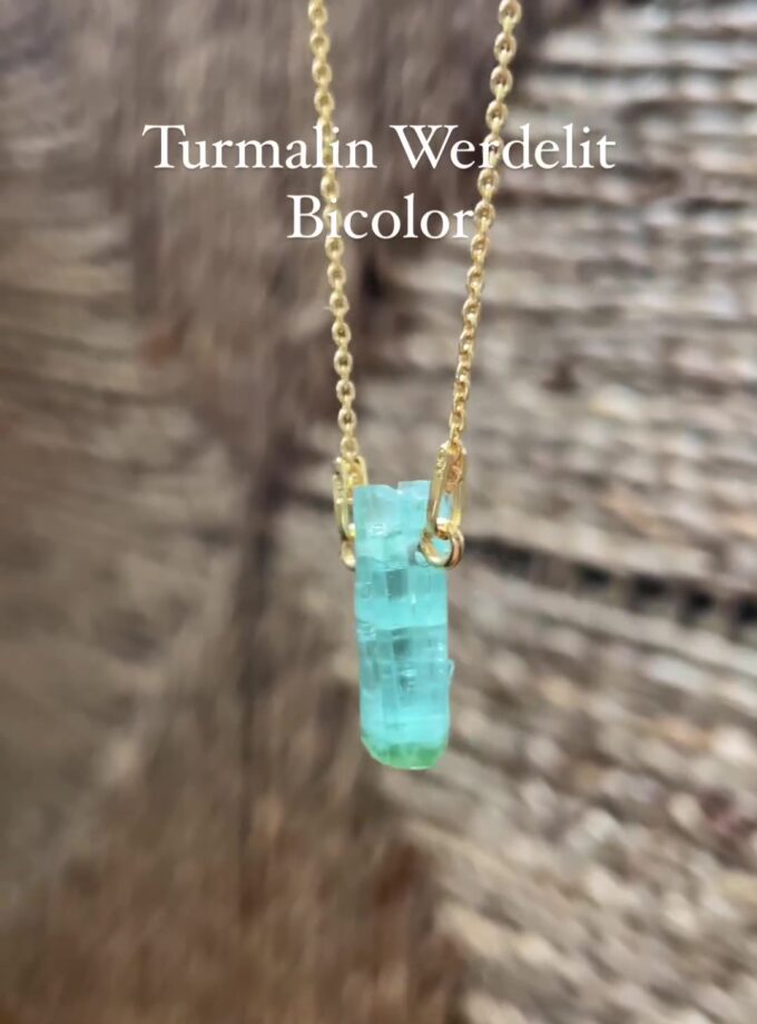 Naszyjnik z Turmalinem Werdelitem Bicolor