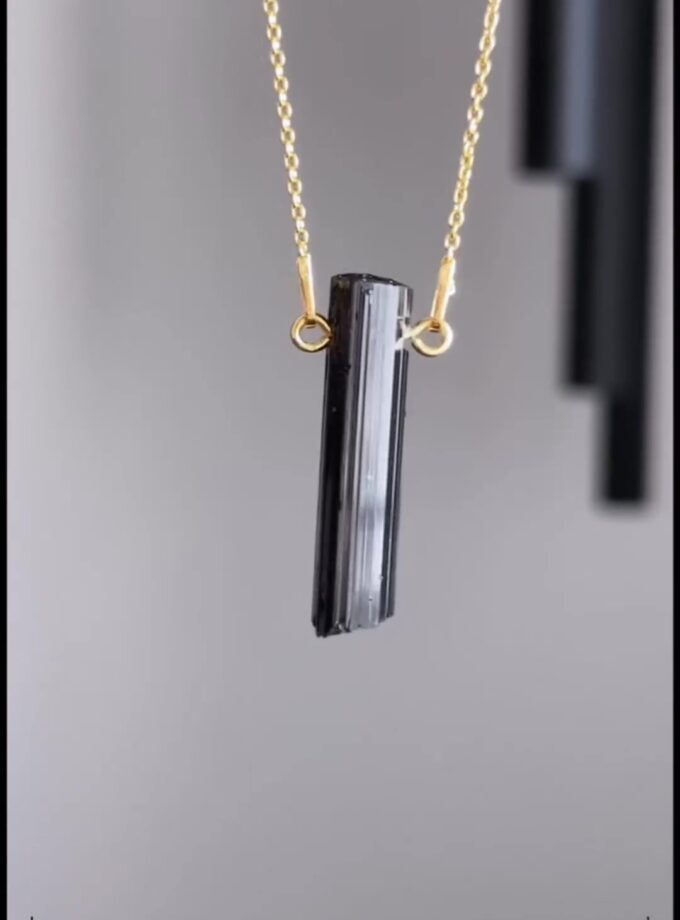 Naszyjnik z Turmalinem Czarnym (schorl)