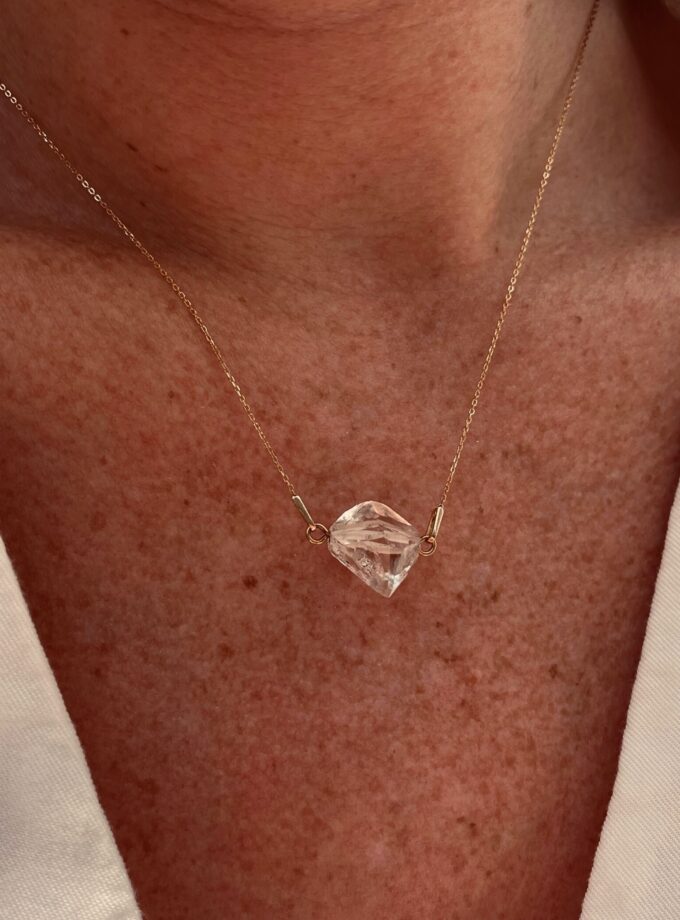 Naszyjnik z Diamentem z Herkimer złoto 585