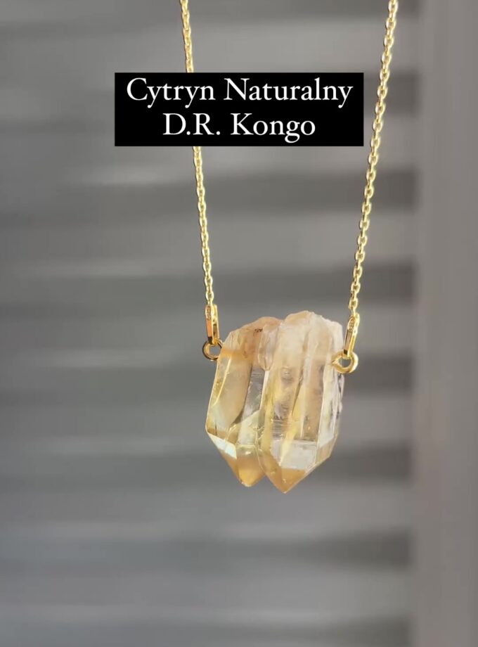 Naszyjnik z Cytrynem Naturalnym podwójnym