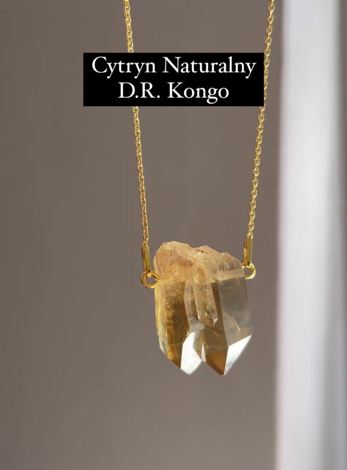Naszyjnik z Cytrynem Naturalnym podwójnym