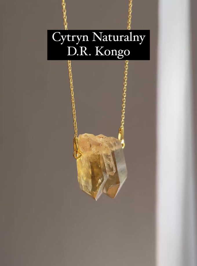 Naszyjnik z Cytrynem Naturalnym podwójnym