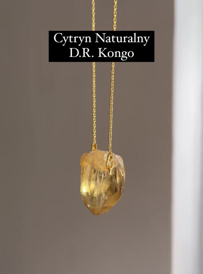 Naszyjnik z Cytrynem Naturalnym podwójnym