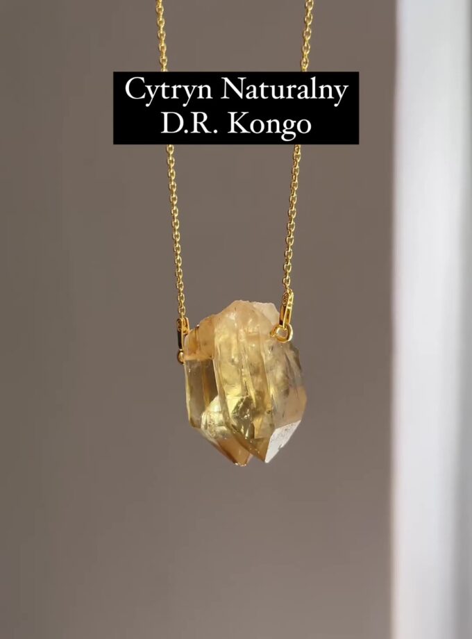 Naszyjnik z Cytrynem Naturalnym podwójnym