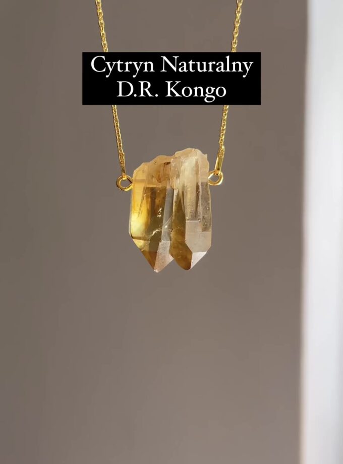 Naszyjnik z Cytrynem Naturalnym podwójnym