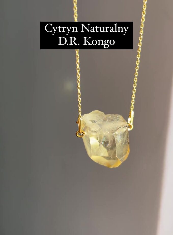 Naszyjnik z Cytrynem Naturalnym z Tęczą