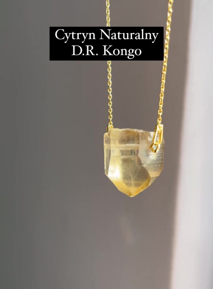 Naszyjnik z Cytrynem Naturalnym z Tęczą