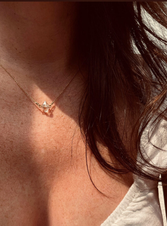 Naszyjnik z małym Diamentem z Herkimer, USA (Okaz1)