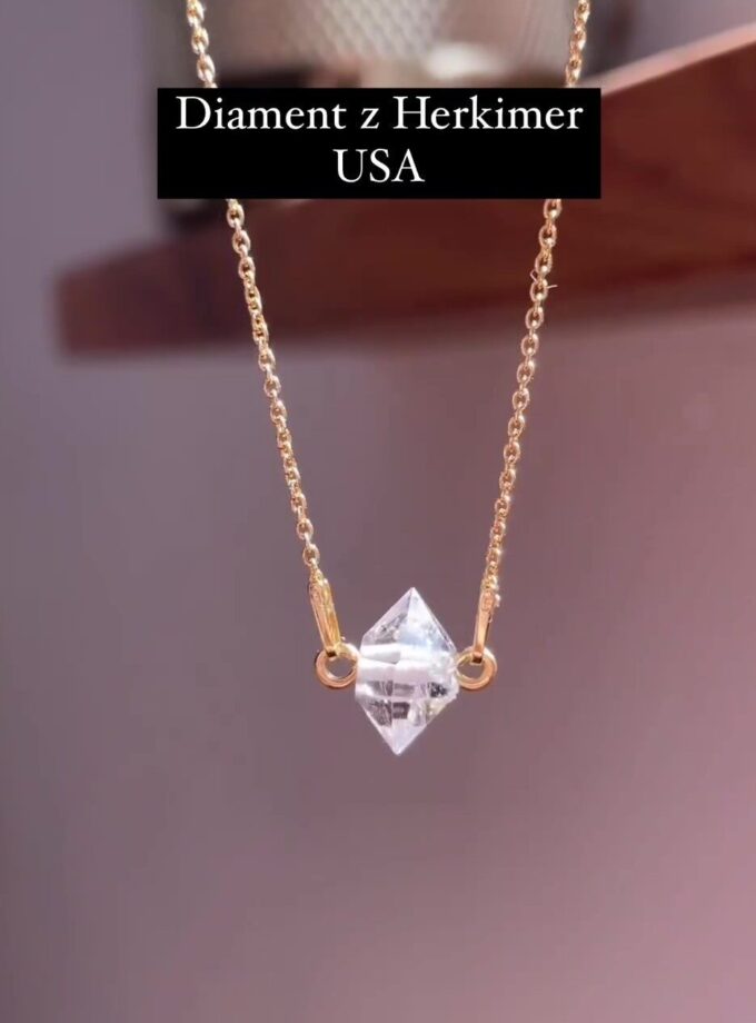 Naszyjnik z małym Diamentem z Herkimer, USA (Okaz1)