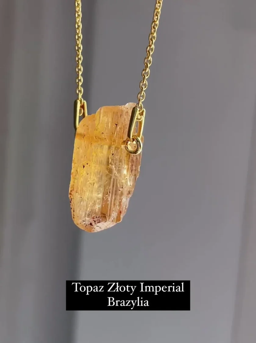 Naszyjnik z Topazem Złotym Imperial, Brazylia - obrazek 3