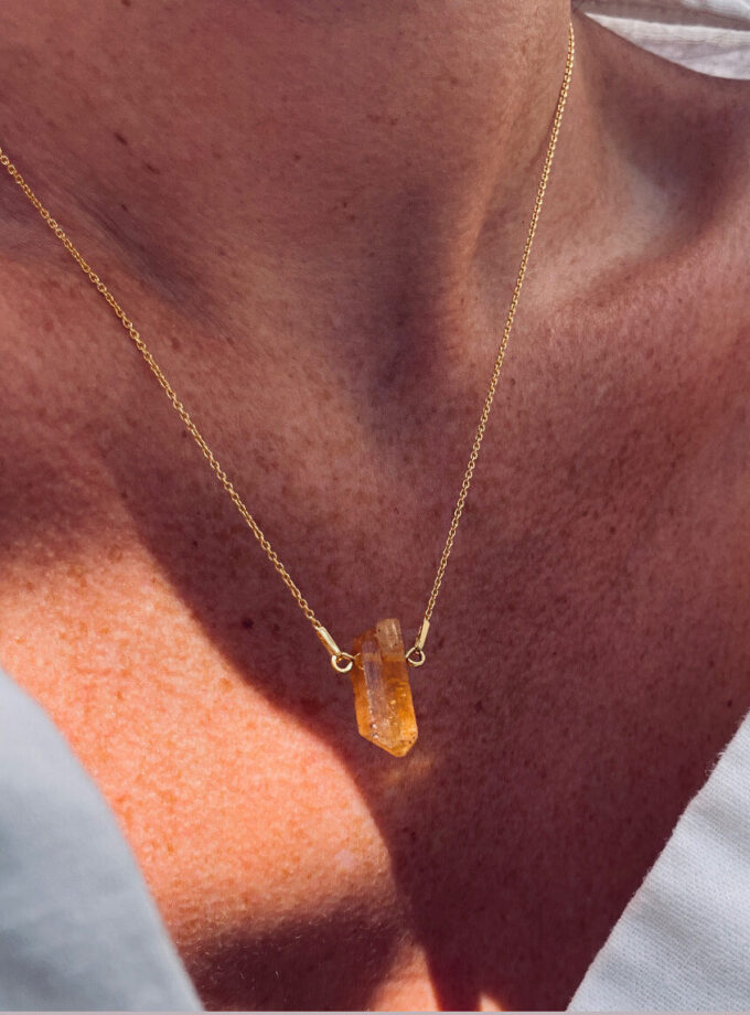 Naszyjnik z Topazem Imperialnym z Ouro Preto (Brazylia)