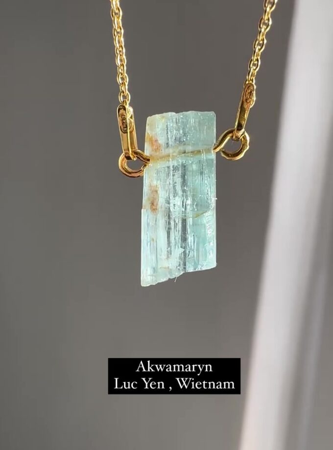 Naszyjnik z Akwamarynem z Luc Yen, Wietnam