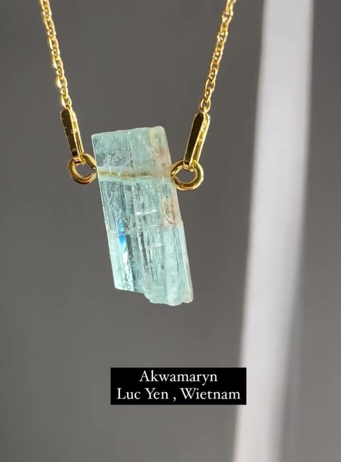 Naszyjnik z Akwamarynem z Luc Yen, Wietnam
