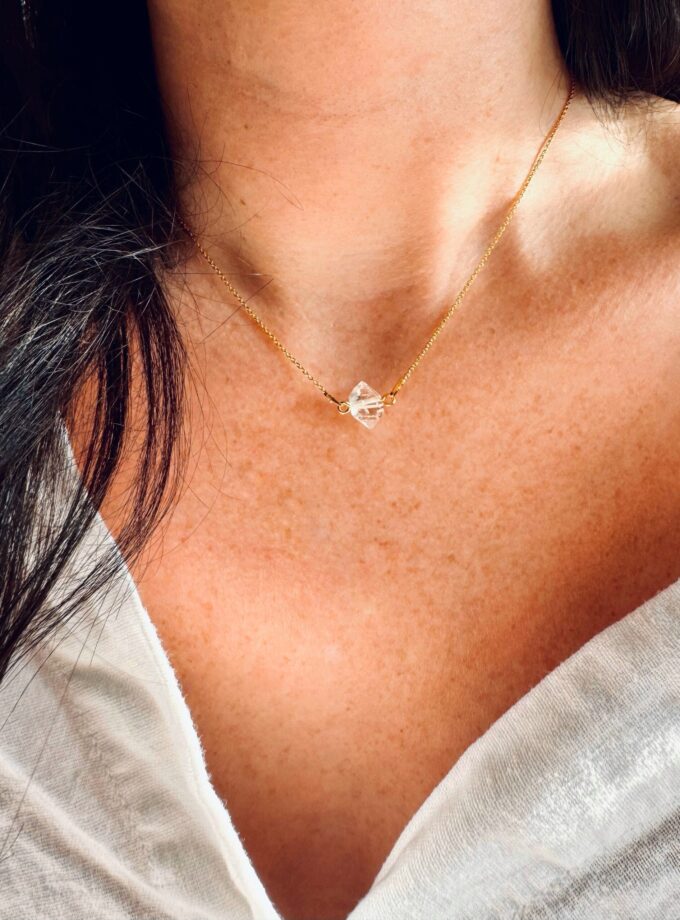 Naszyjnik z małym Diamentem z Herkimer, USA (Okaz 5)