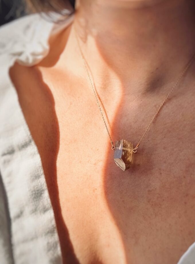 Naszyjnik z Cytrynem Naturalnym, D.R. Kongo