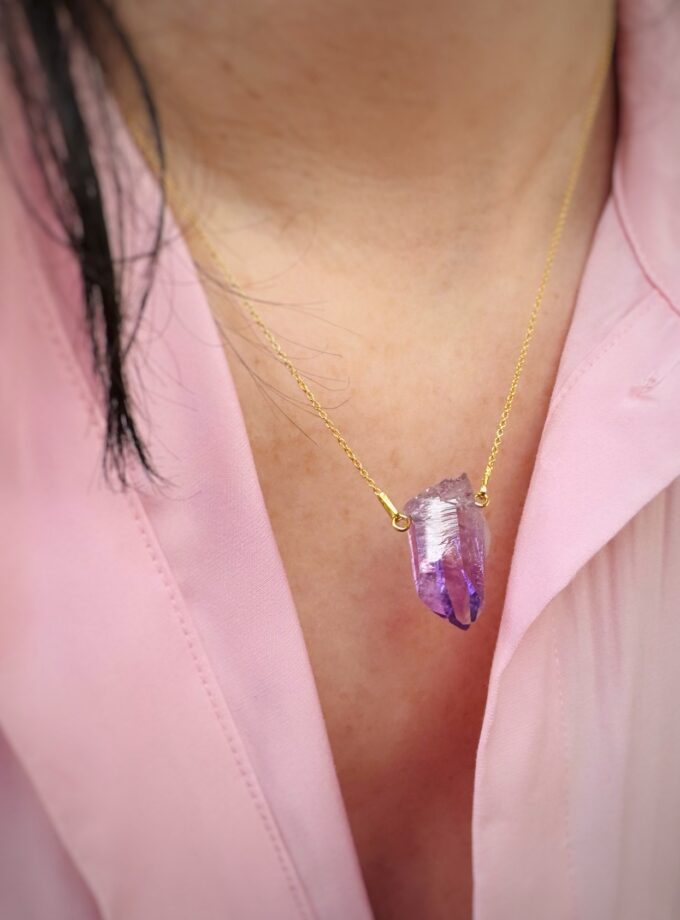 Naszyjnik z dużym Ametystem z Vera Cruz