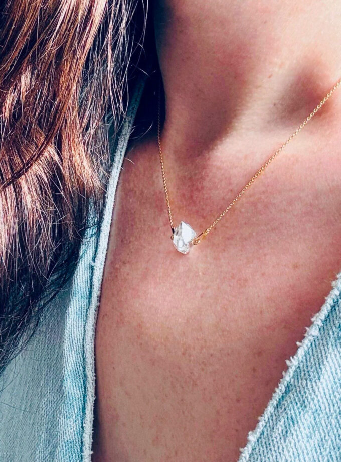 Naszyjnik z Diamentem z Herkimer, USA (wybór okazu)