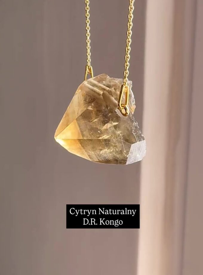 Naszyjnik z Cytrynem Naturalnym z D.R. Kongo