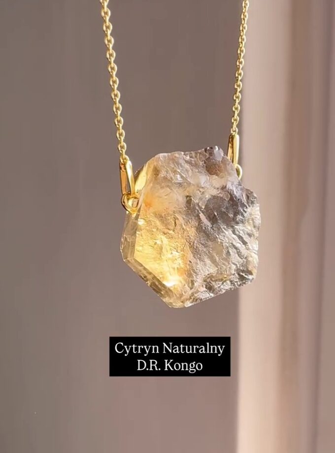 Naszyjnik z Cytrynem Naturalnym z D.R. Kongo