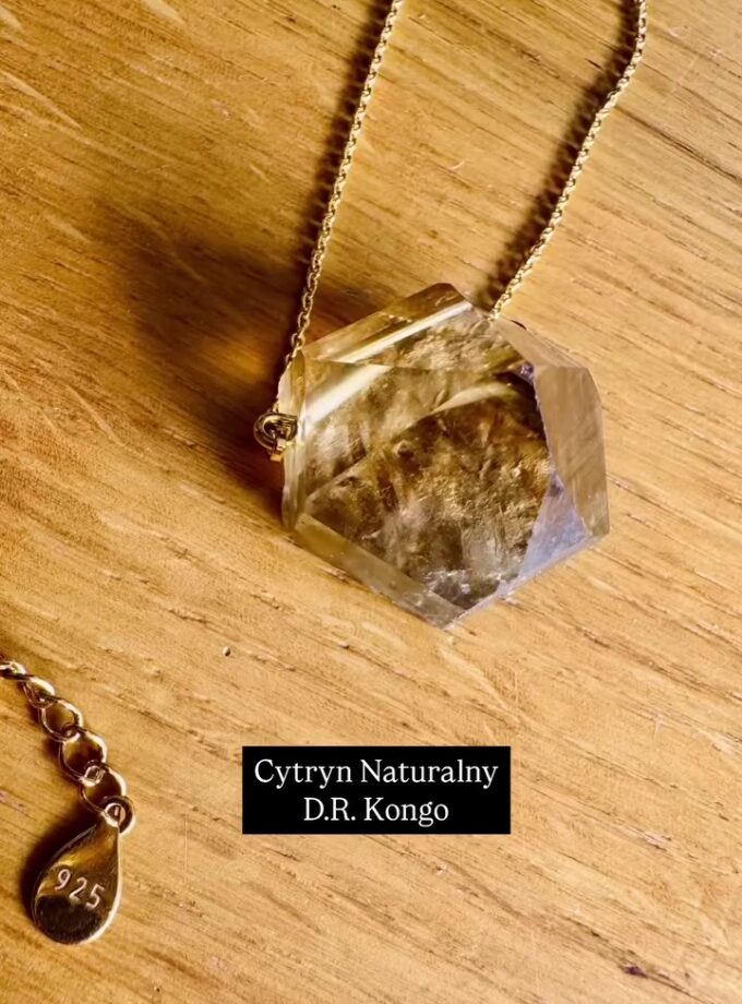 Naszyjnik z Cytrynem Naturalnym z D.R. Kongo