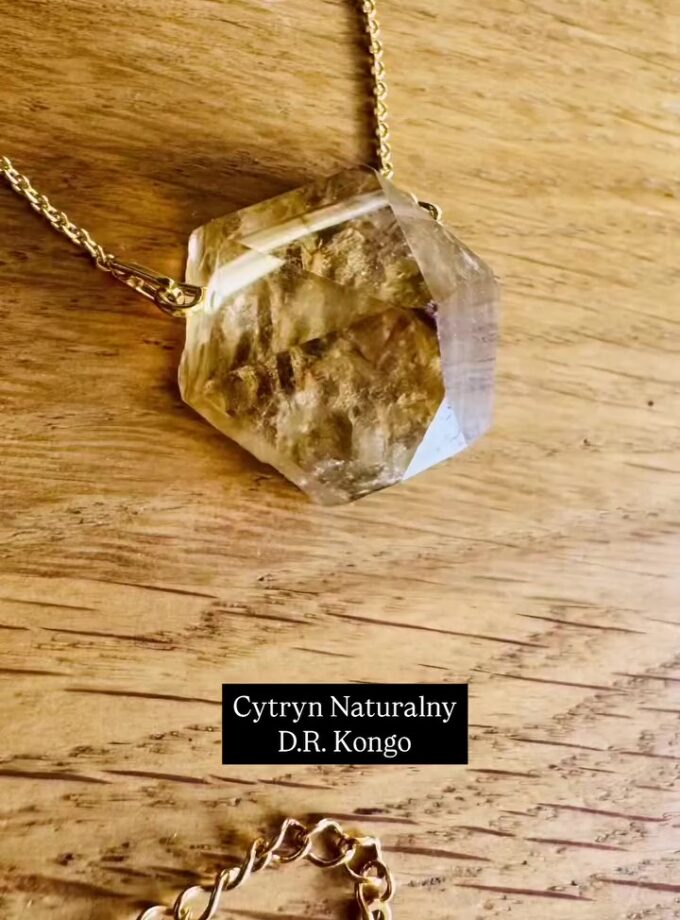 Naszyjnik z Cytrynem Naturalnym z D.R. Kongo