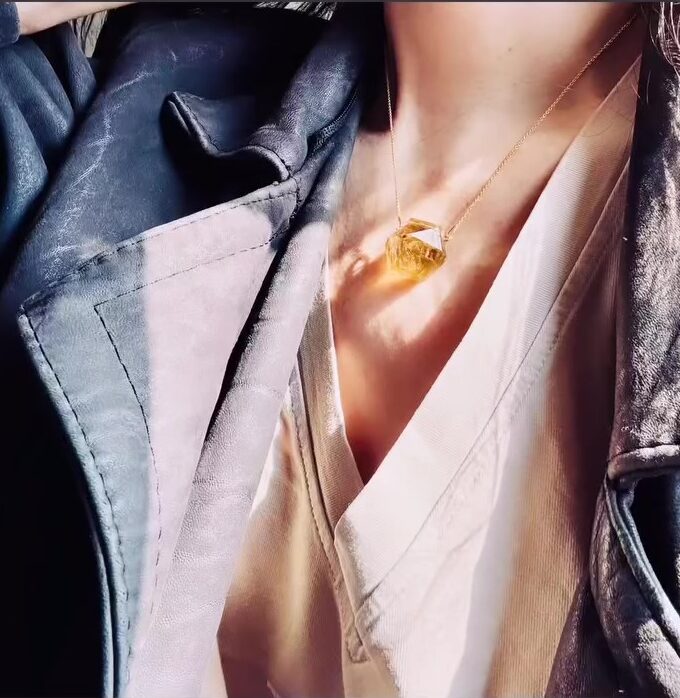 Naszyjnik z Cytrynem Naturalnym z D.R. Kongo