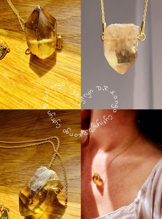 Naszyjnik z Cytrynem Naturalnym z D.R. Kongo