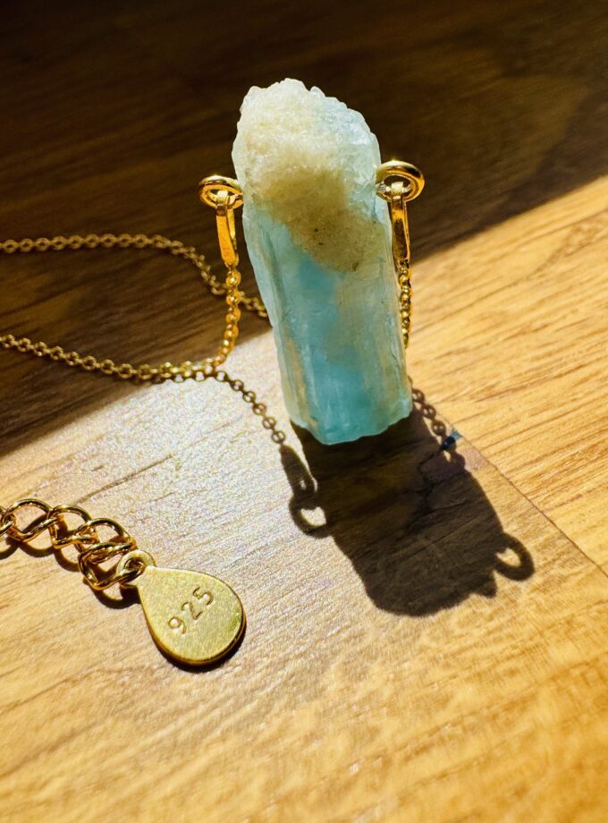 Naszyjnik z Akwamarynem - kryształ naturalny