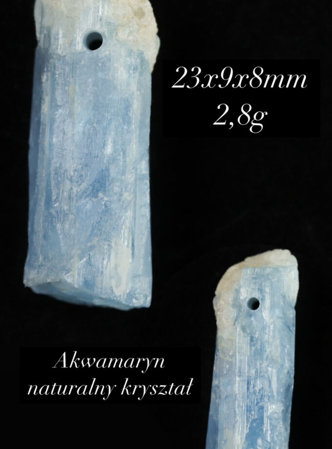 Naszyjnik z Akwamarynem - kryształ naturalny