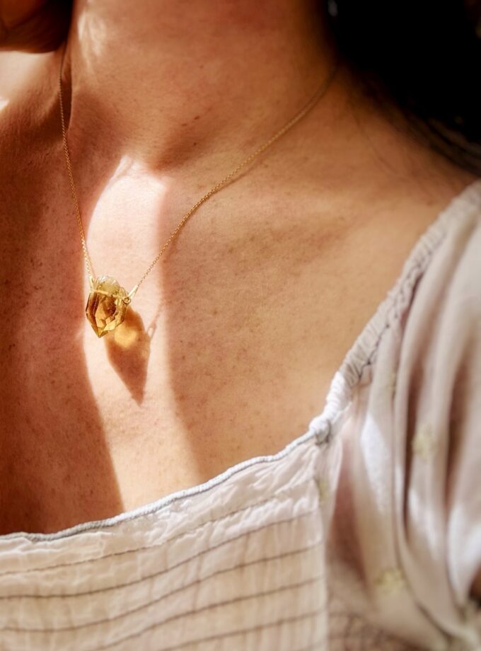 Naszyjnik z Cytrynem Naturalnym z D.R. Kongo